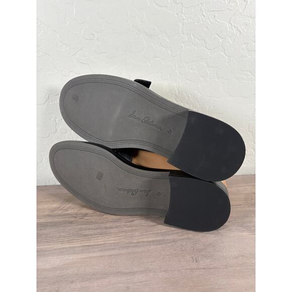 Sam Edelman Charlie Luxe Tan/Black/Modern Ivory Slip On Stacked Heel Loafer Sz 6 - Picture 6 of 7